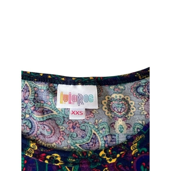 LuLaRoe Irma Women's Navy Blue Colorful Long Top - Picture 3 of 6